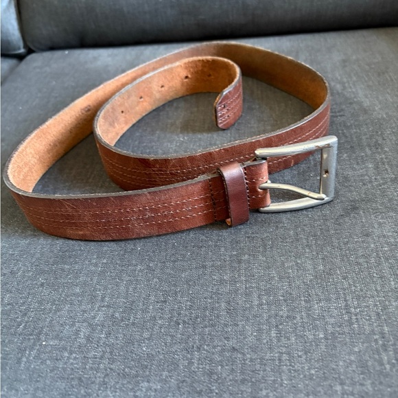 Men's Brown Leather Belt - Picture 1 of 2